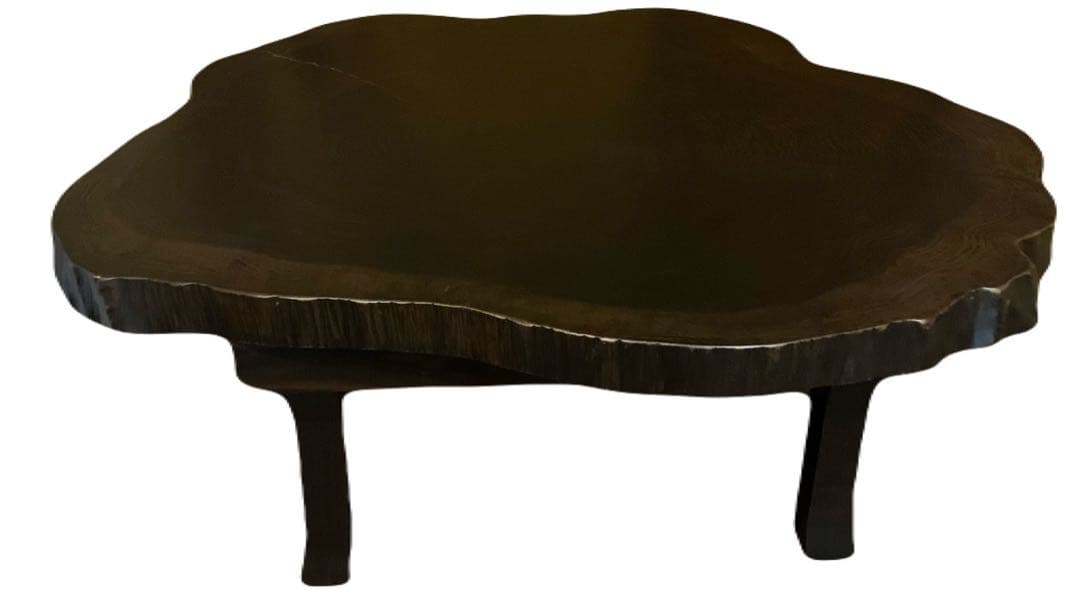 ダークブラウン 木製テーブル 自然な形状