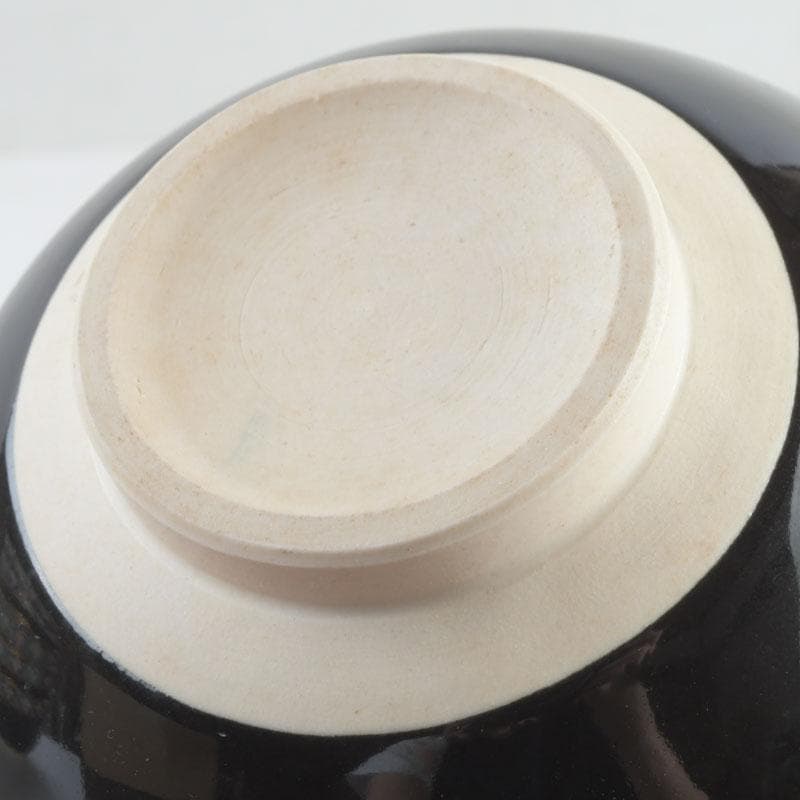 茶道具　京焼　平安　紫雲造　色絵　黒仁清七宝文　数茶碗　六客　V　9471