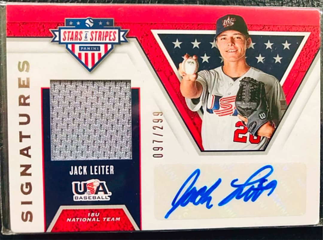 Jack Leiter 直筆サイン　2021全米ドラフト2位指名　299枚限定