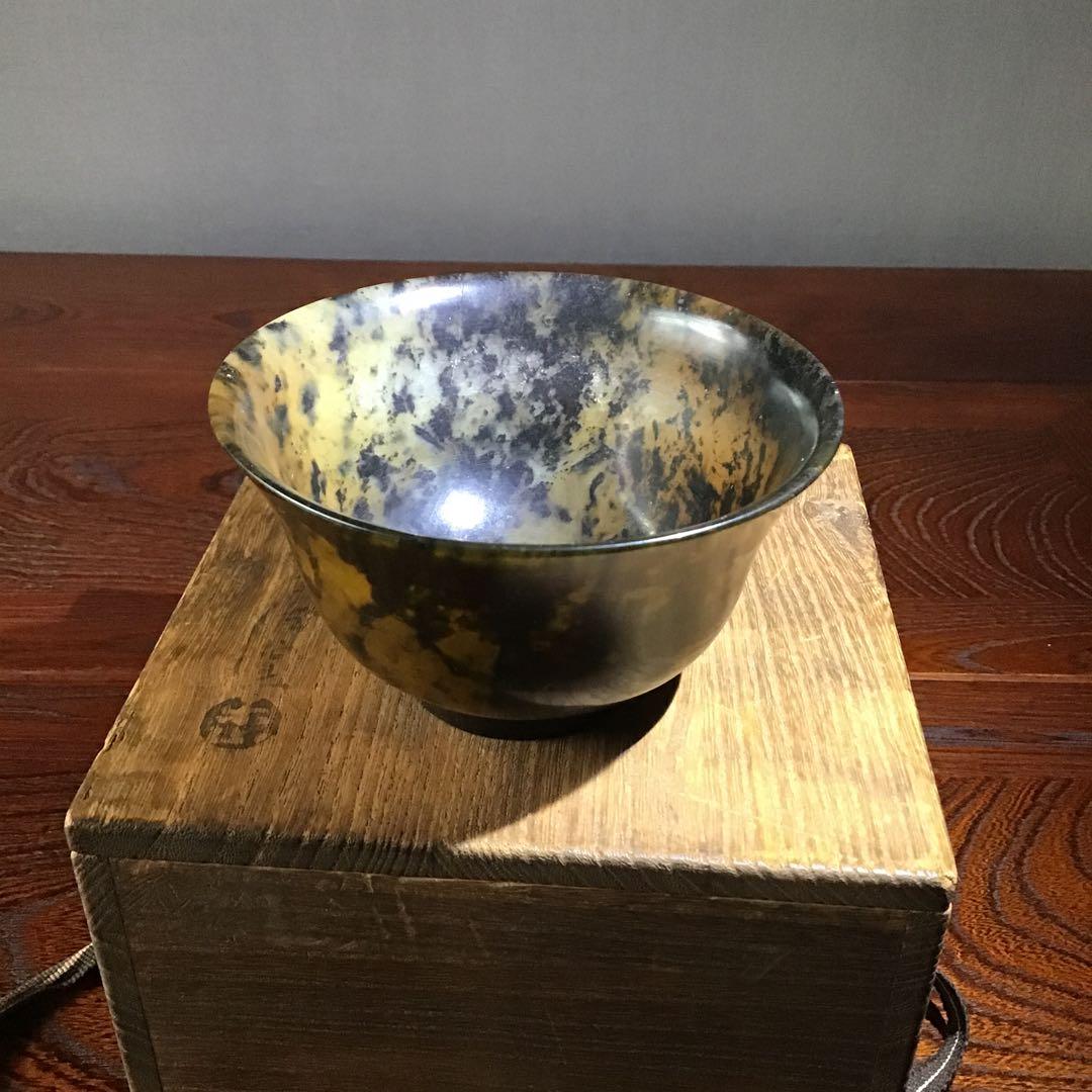 碧玉　鼈甲手茶碗　清朝