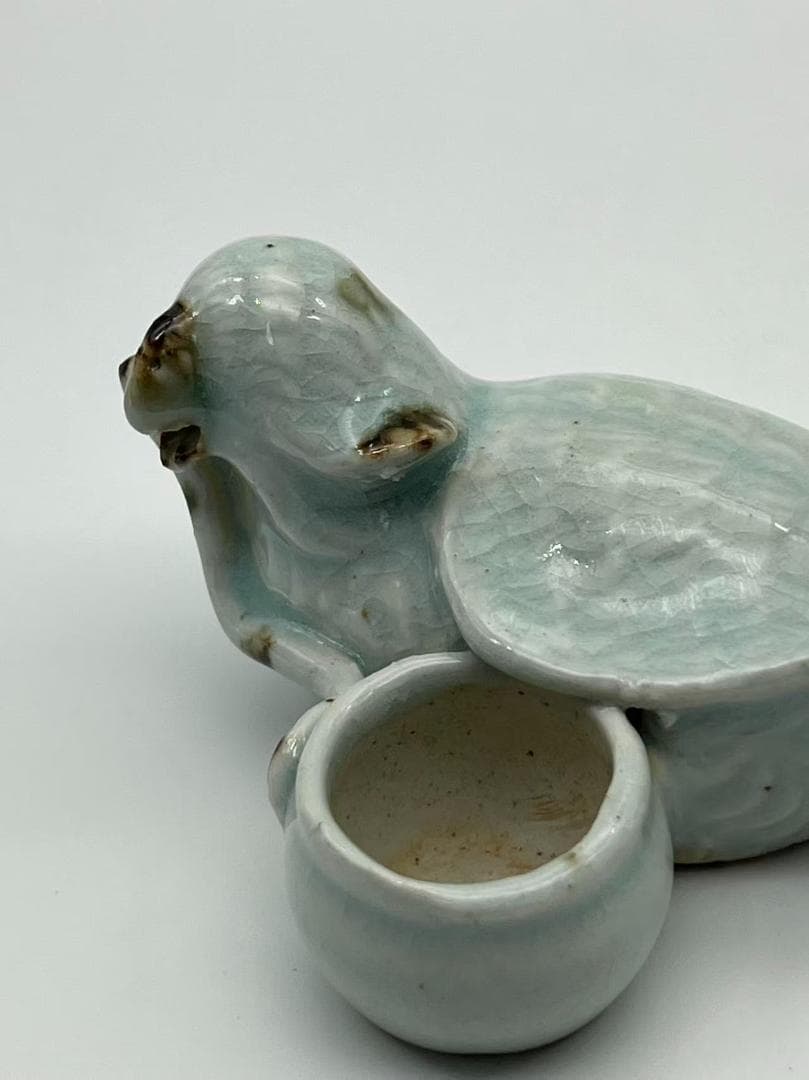 宋時代 青磁 湖田窯 影青釉鳥型水差し　水指　名品珍品(F-158)