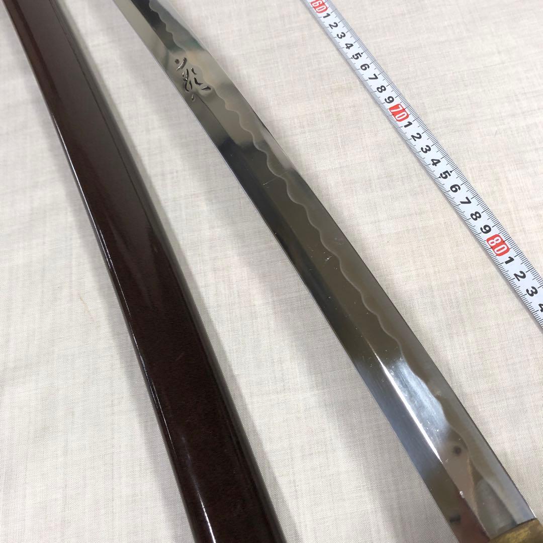 模造刀、美品　龍に梵字 茶色の柄 90cm