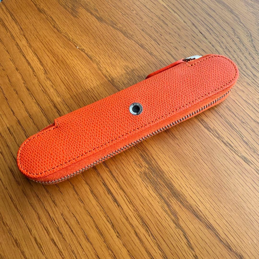 ファーバーカステル　グレインレザーペンケース オレンジ