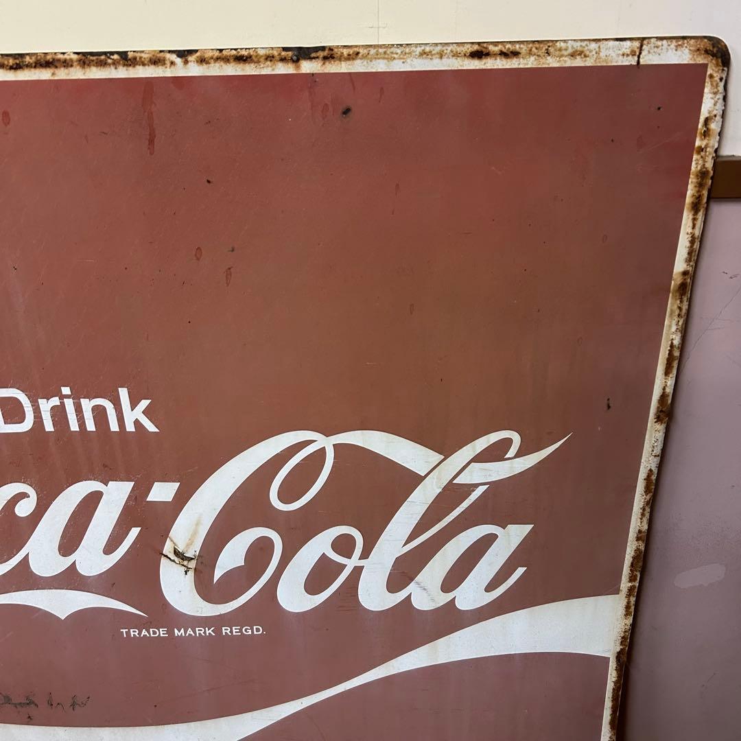【送料無料】123cm角 コカコーラ 看板 ブリキ 鉄板 特大