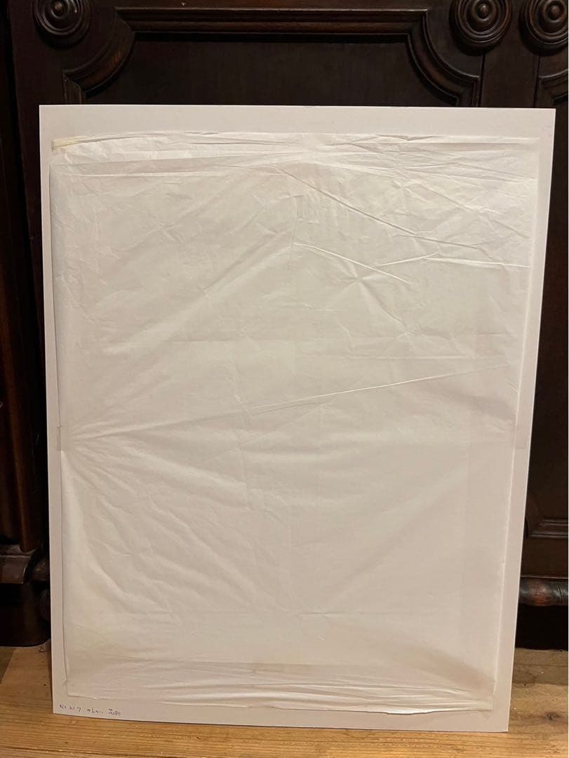 ベルナール カトラン 青い背景のアイリスの花束 2枚 セット 額縁 アート