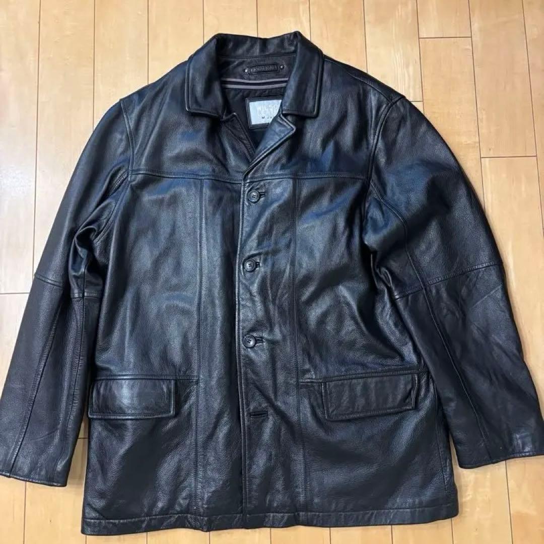 WILSONS LEATHER M.JULIAN ブラックレザーコート L