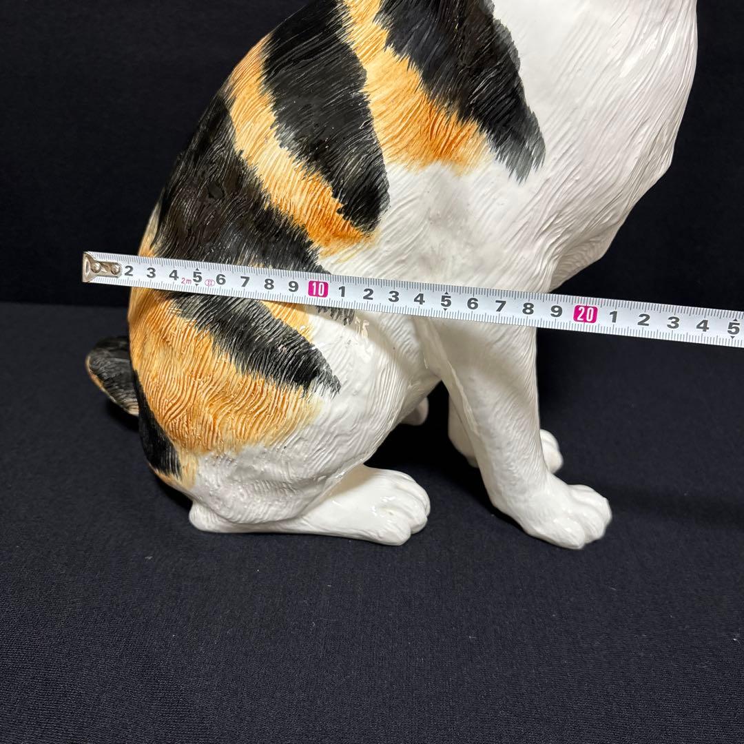 大きな三毛猫ちゃん陶器高さ39センチ