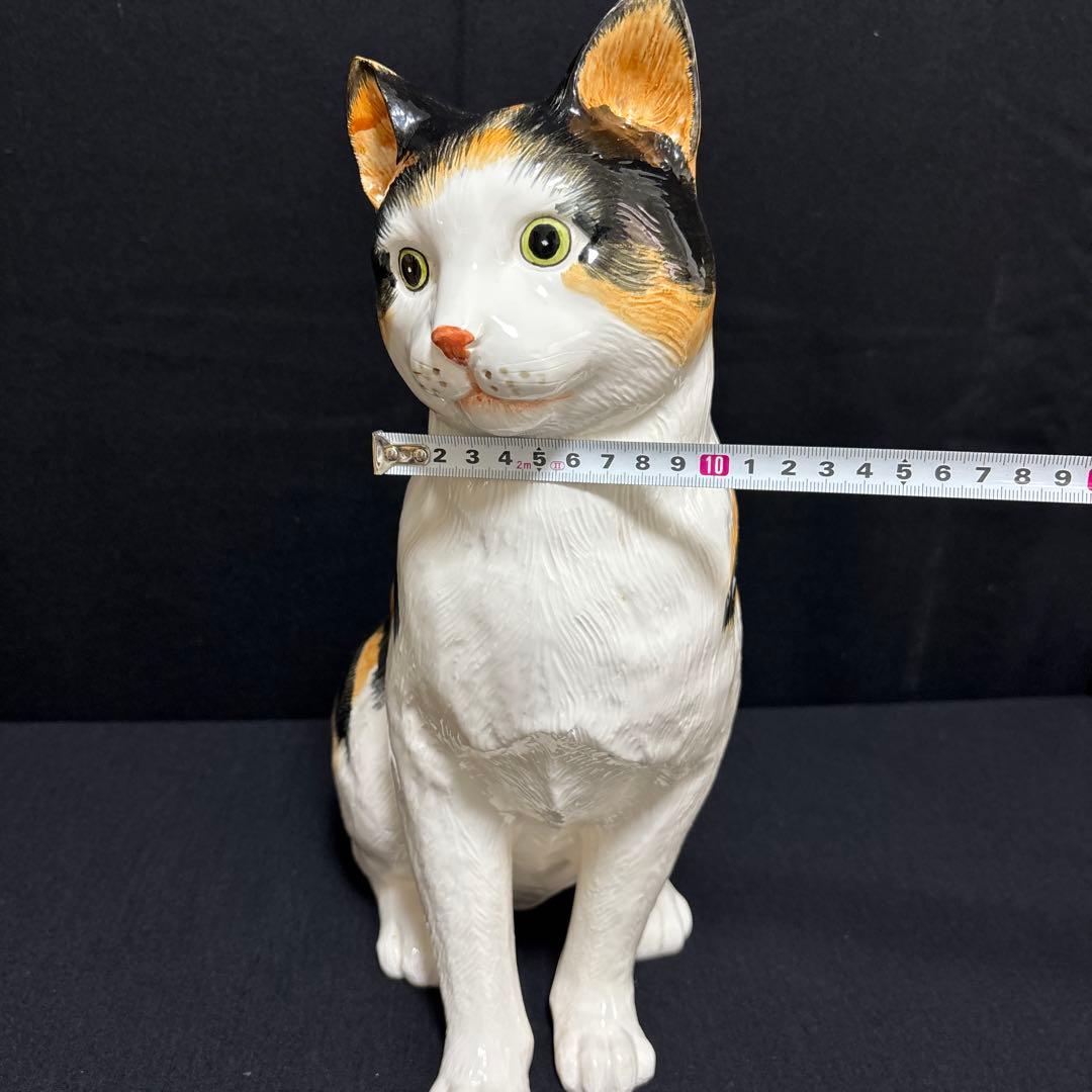 大きな三毛猫ちゃん陶器高さ39センチ