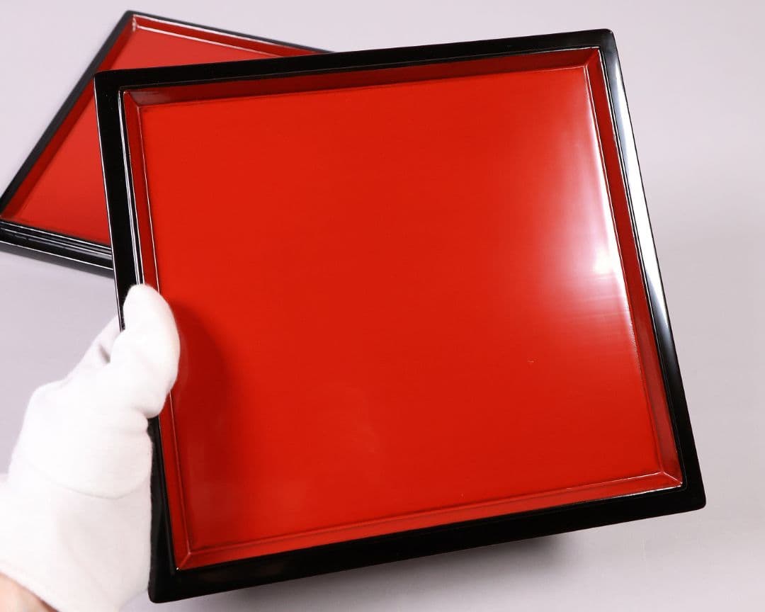 【MB37】輪島塗 丸に橘 家紋付 沈金 黒塗 内朱塗 五段重箱 蓋二枚 木製