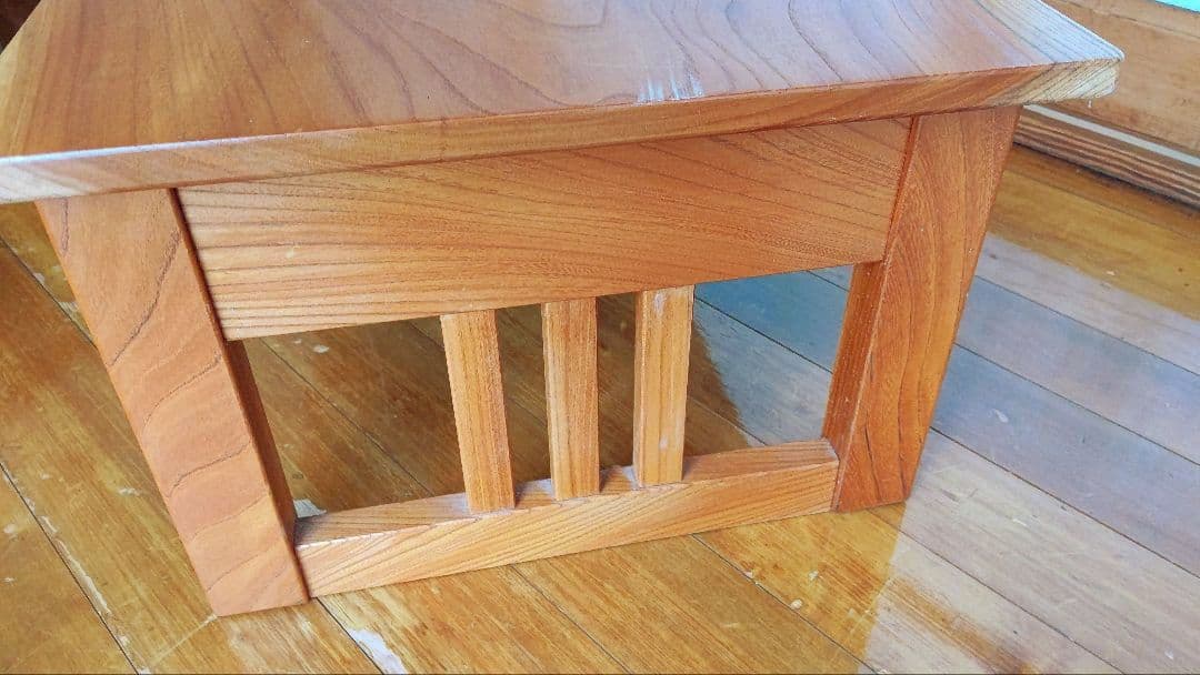 値下げ！昭和レトロ 古家具 木製　引き出し付　けやき　欅　座机　アンティーク