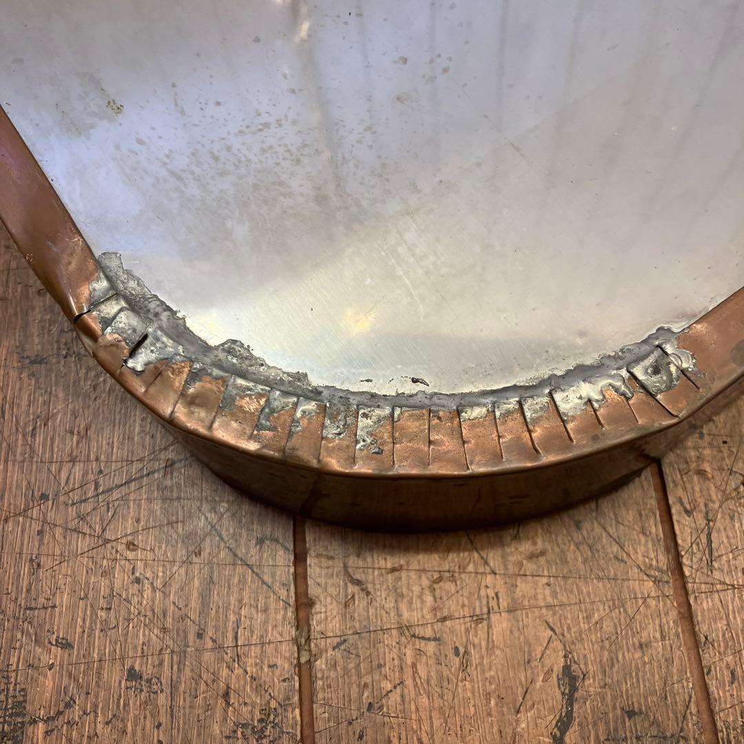 昭和レトロ 銅板台座 飾り台 古道具 高台プレート アンティーク飾り棚 長方形