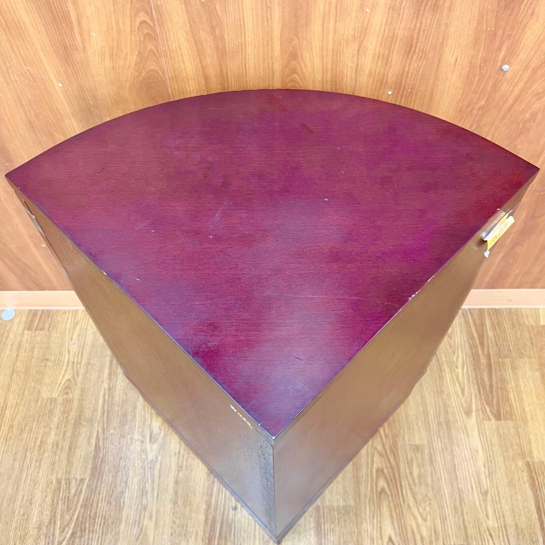 カリモク KARIMOKU コーナーキャビネット ガラス扉 木製 赤茶 オールド