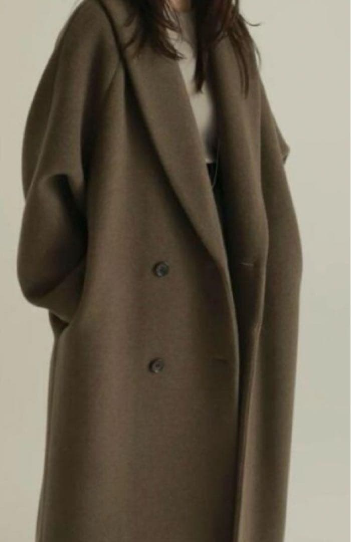 ジャケット・アウター LOUREN big shawl collar double coat