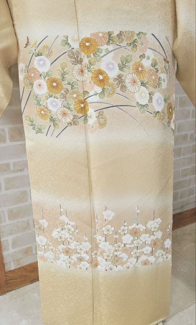 訪問着4点フルセット、着物、袋帯、帯締め、帯揚げ ゆき丈69