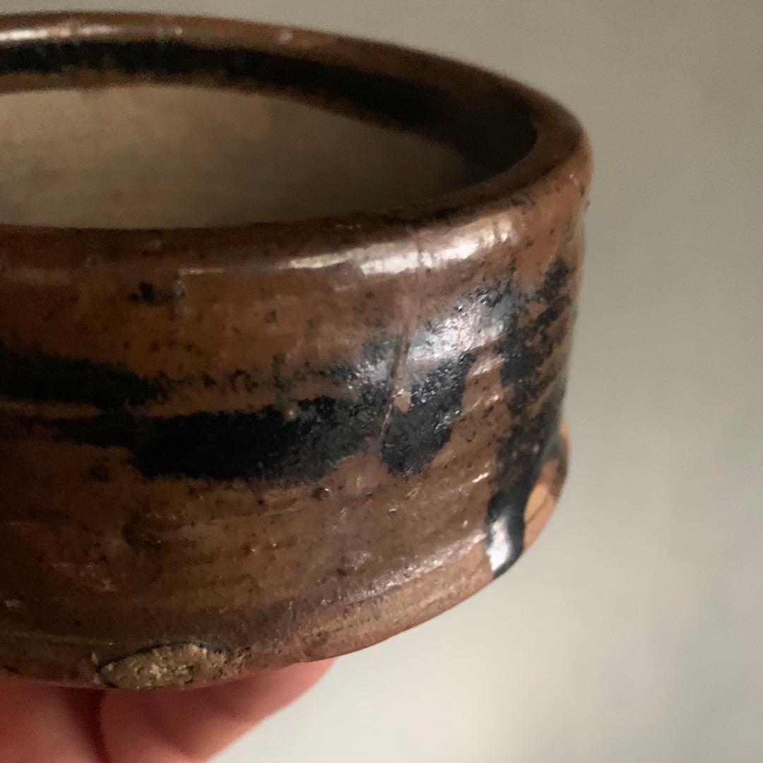 鉄釉 半筒 茶碗 野香炉 古美術 古道具 アンティーク