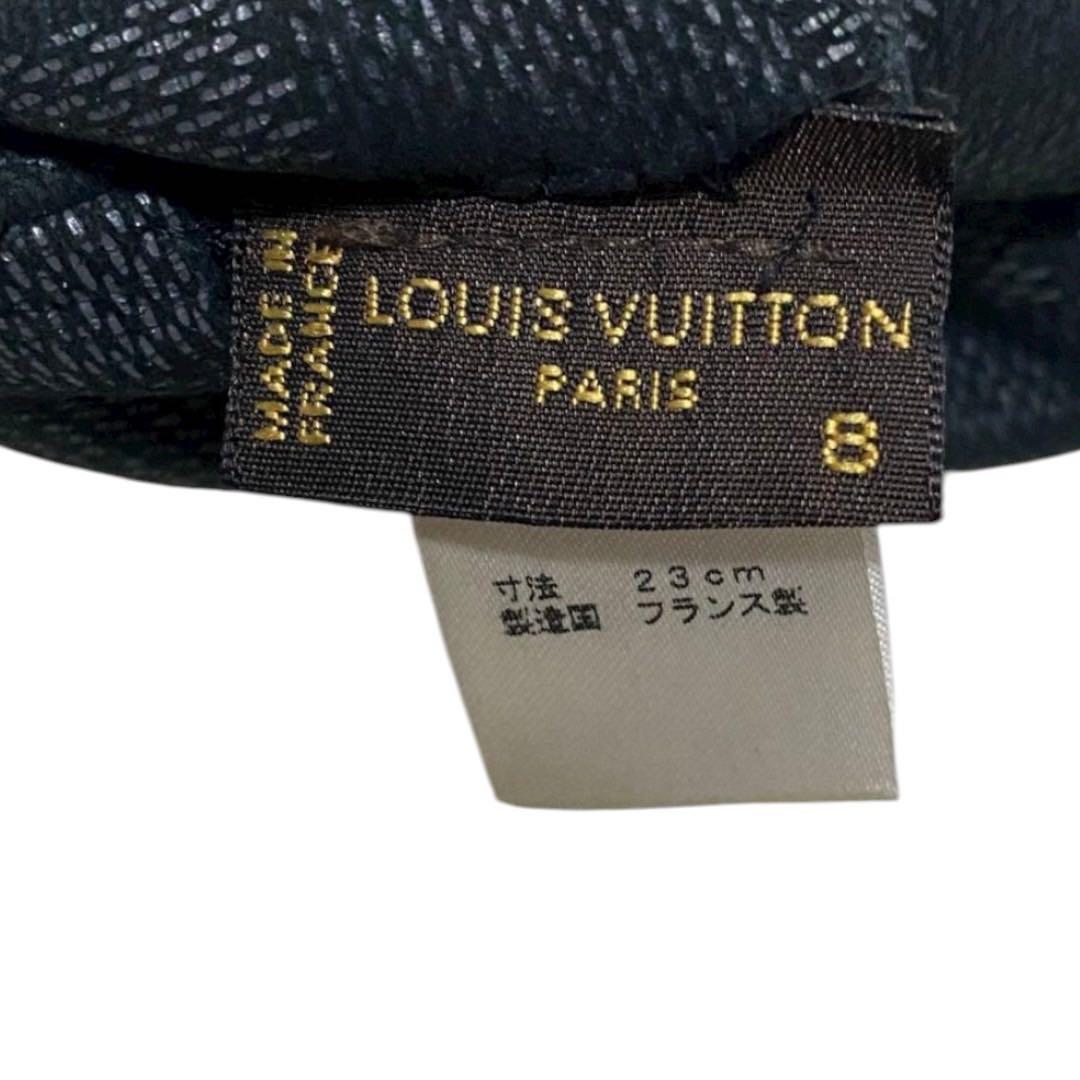 LOUIS VUITTON ダミエ柄　未革　ブラック　レザーグローブ