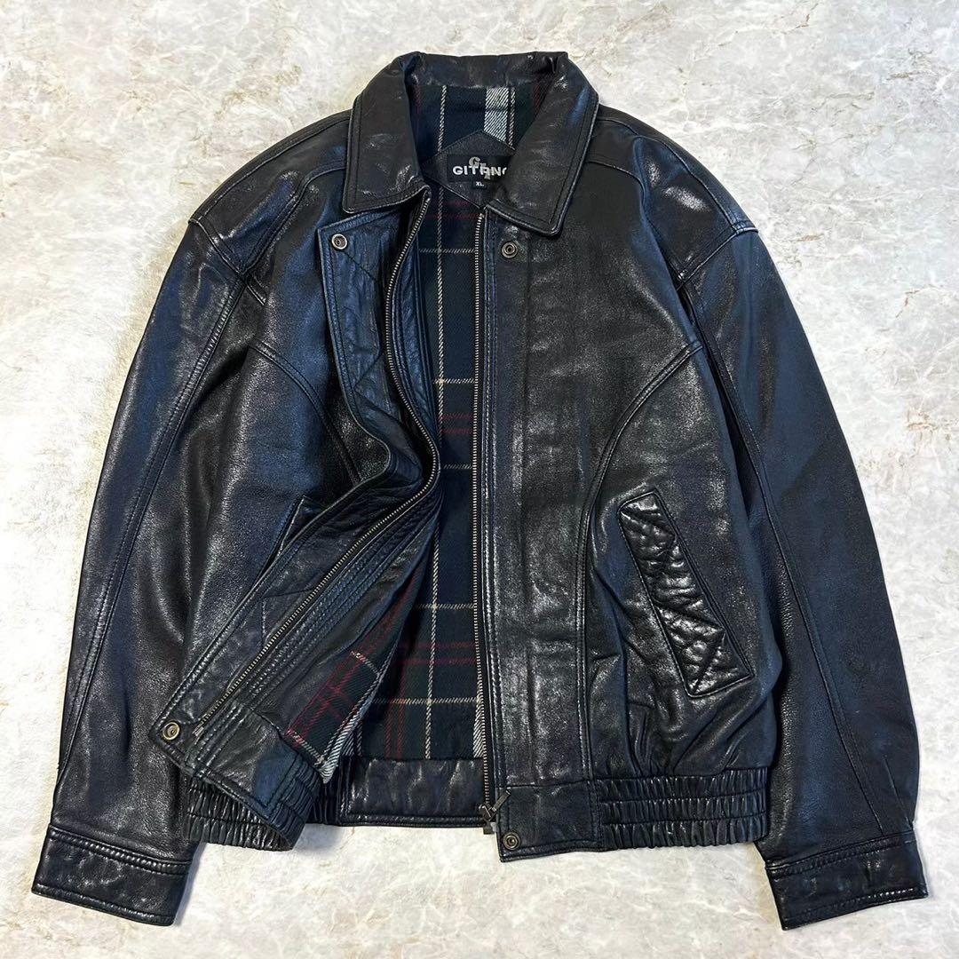 羊革 シープスキン ショート丈 レザー ボンバージャケット ブルゾン フライト