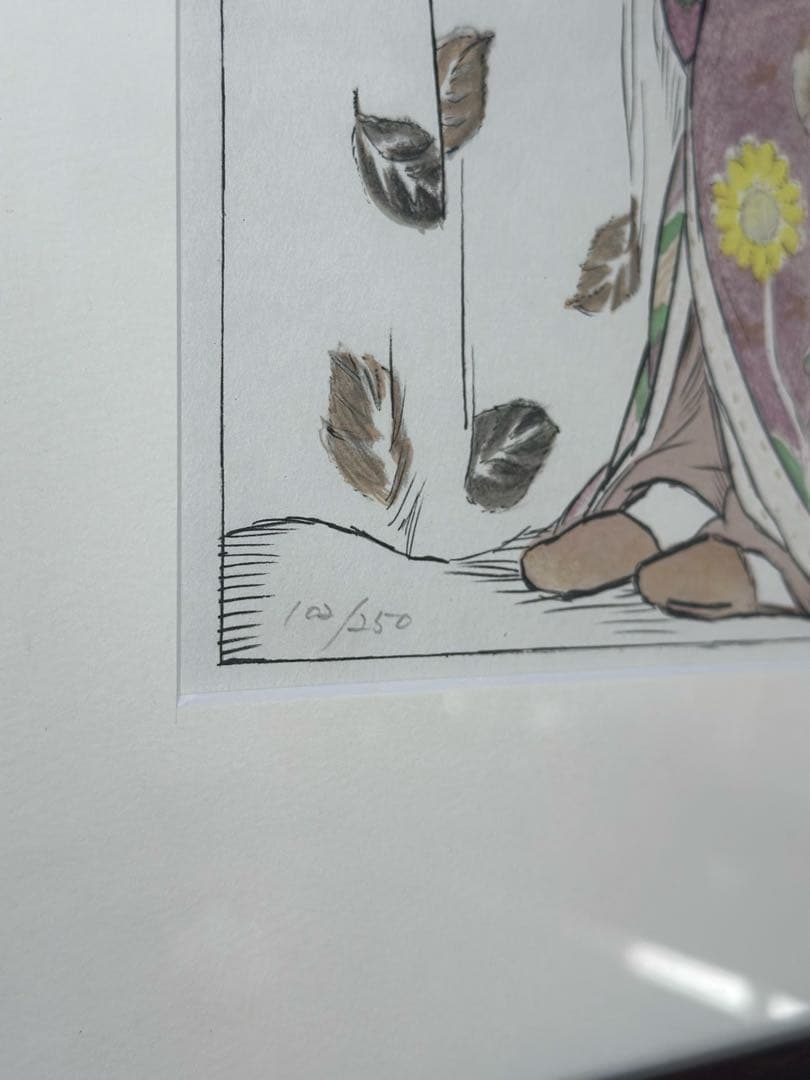 竹久夢二　青い酒　版画　リトグラフ　アート　58×47cm