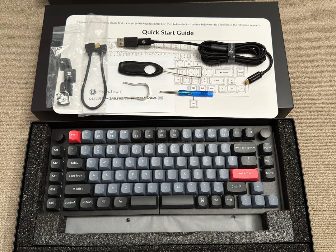 【限定特価】Keychron Q11 QMK US配列 赤軸 / ほぼ未使用