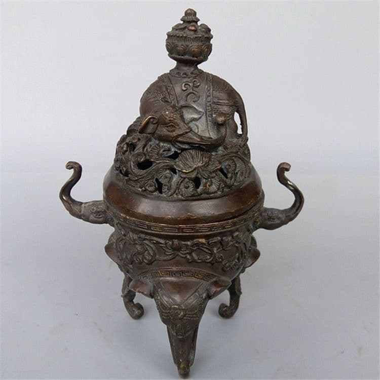 銅器 香炉 吉祥象薫香炉 仏堂香具茶台 置物 装飾品 工芸品