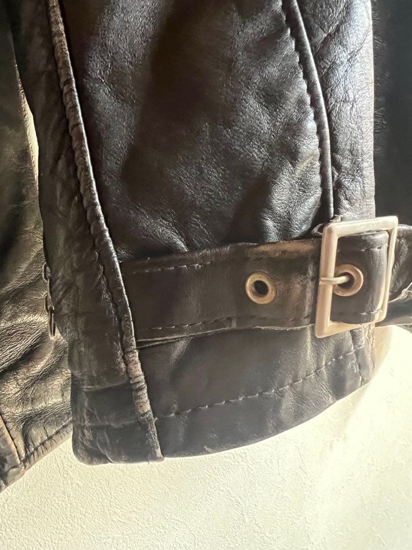 【古着】レザー シングルライダースジャケット