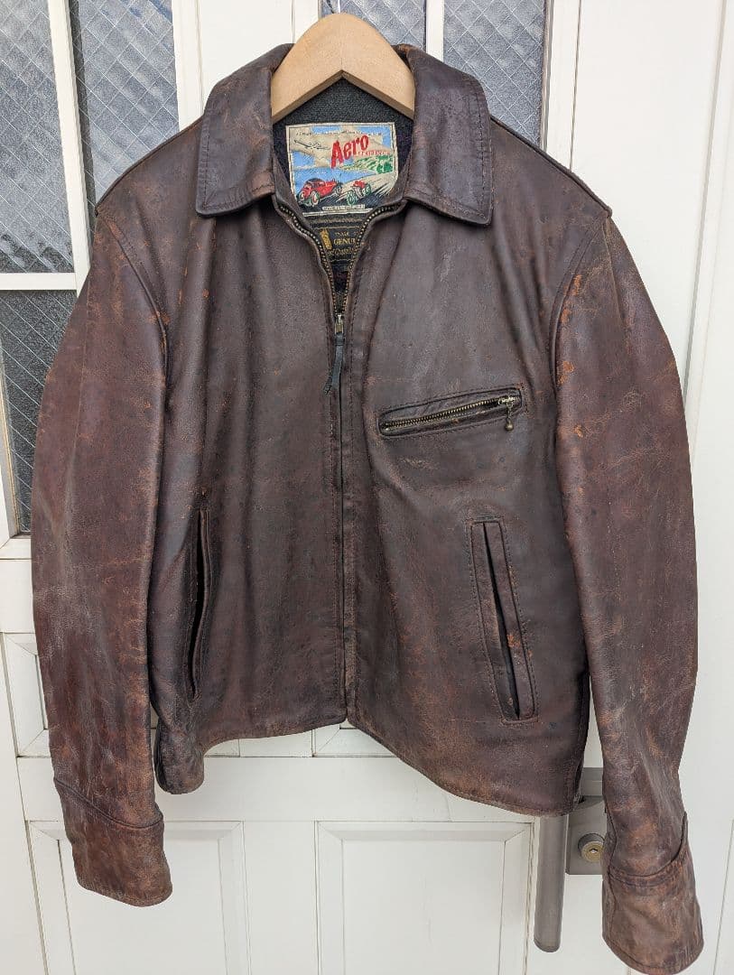 AEROLETHER Co ホースハイドsize38シングルライダース