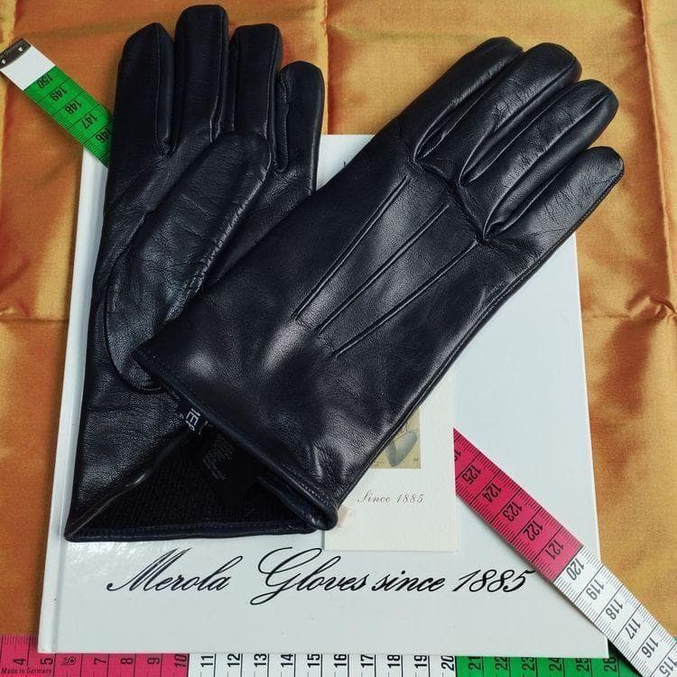 値下げ メローラ ナッパ紺 カシミア黒 グローブ 革手袋 MEROLA
