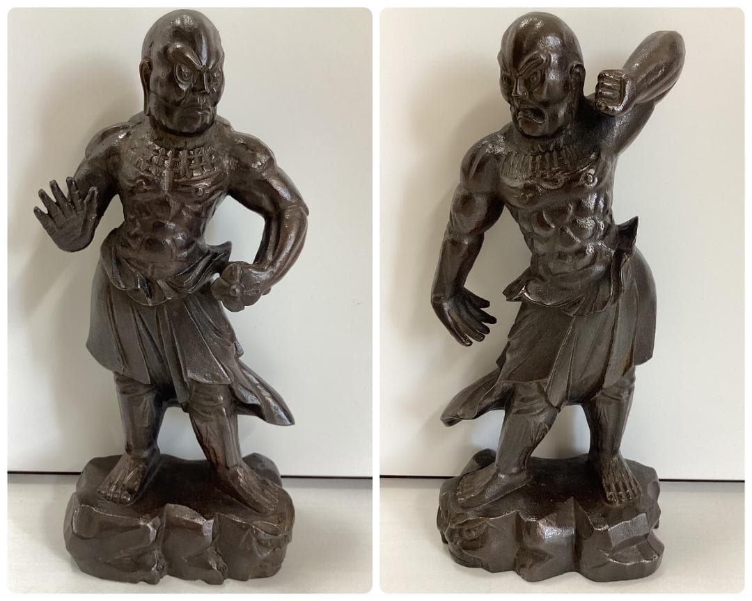 阿吽像　仁王像　2体セット　金剛力士像　仏像　骨董品　A140