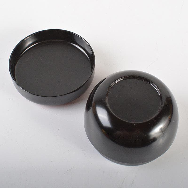 茶道具　塗師　牧田芳祥作　日の出鶴蒔絵　中棗　共箱　V　6594