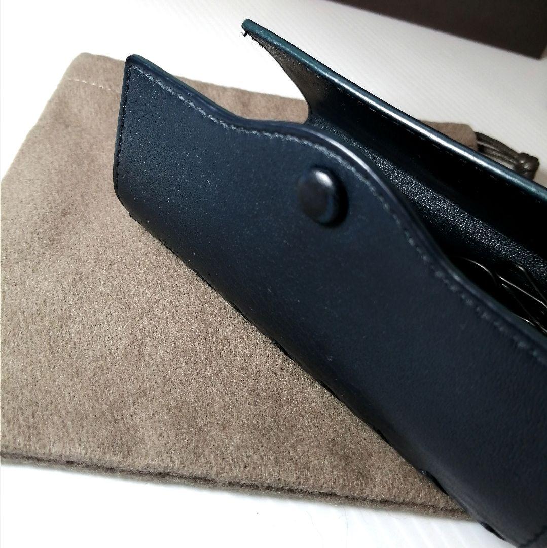 ◆ボッテガヴェネタ◆高級 キーケース レザー 極美品 ネイビー イントレチャート