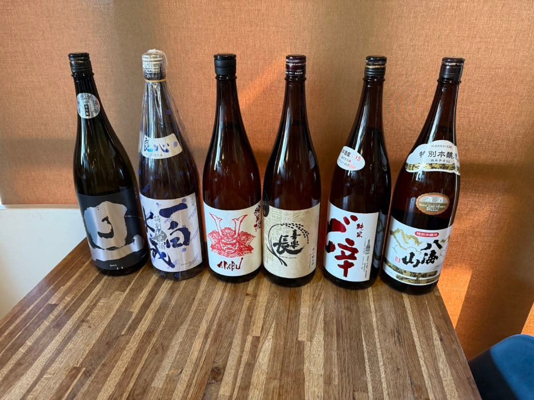 日本酒６本セット　 旦、一白水成、アカブ、気楽長、山本、八海山