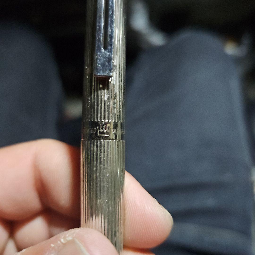 ☆希少☆シルバー ストライプ模様 万年筆