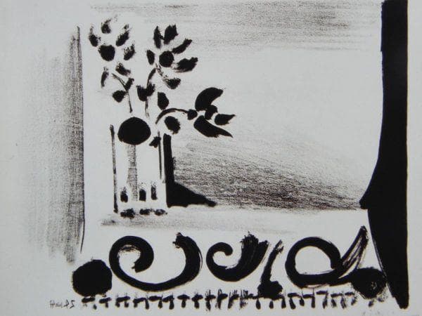 パブロ ピカソ(PABLO PICASSO)、【花模様のクロスの上の花瓶】