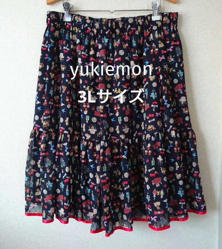 yukiemon ユキエモン　コラージュ　小さめブラック　3Lサイズ