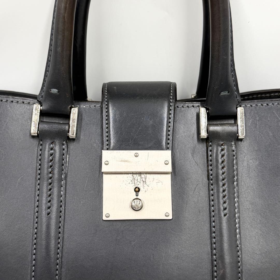 【美品】万双 マンソウ トートバッグ ビジネス ブライドルレザー A4 ブラック