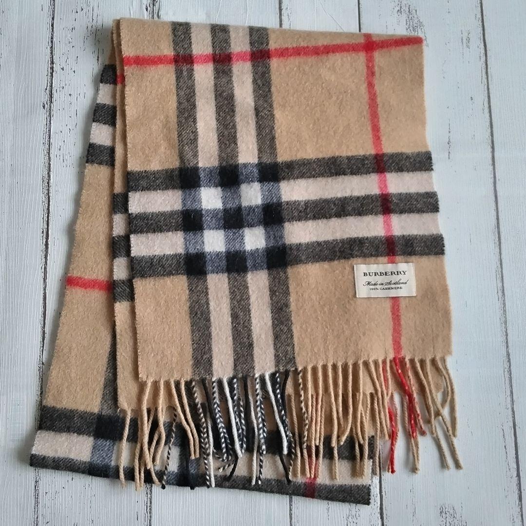 BURBERRY　バーバリーカシミヤ100%　マフラー　メガチェック 英国製