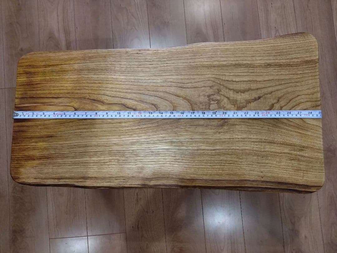 栗一枚板のテーブル⑳　桜❕栗の耳付き天板厚さ約45㎜の迫力満点、木目が綺麗