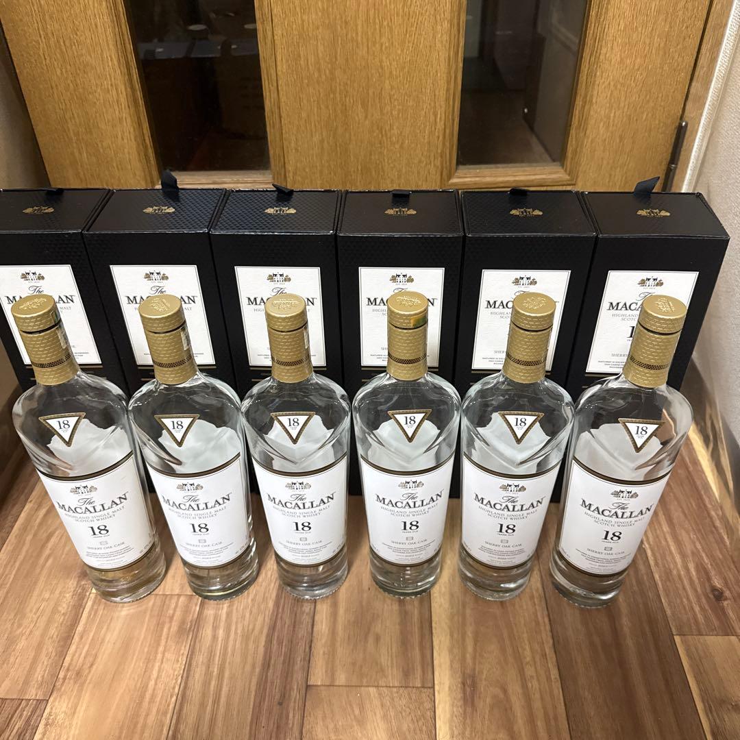 MACALLAN マッカラン 18年 700ml 空瓶 6本 空箱6個A4