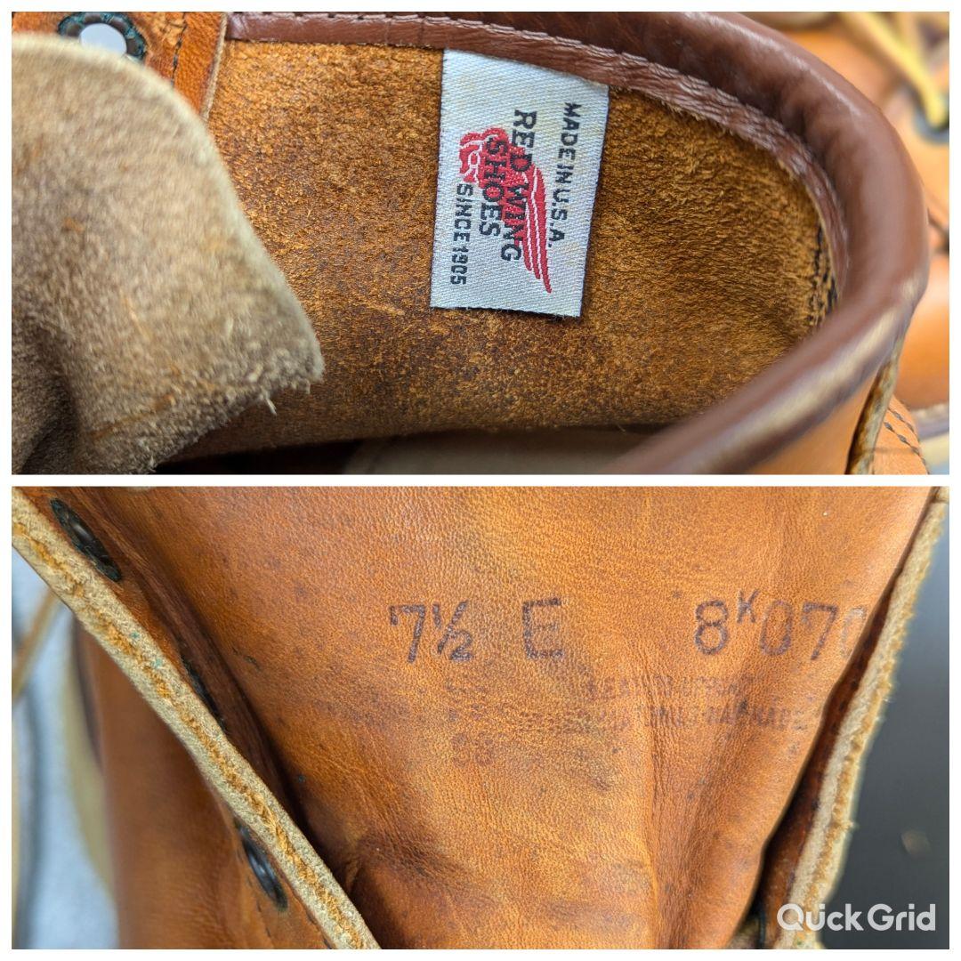 レッドウィング 875 サイド羽根タグ 7.5E RED WING