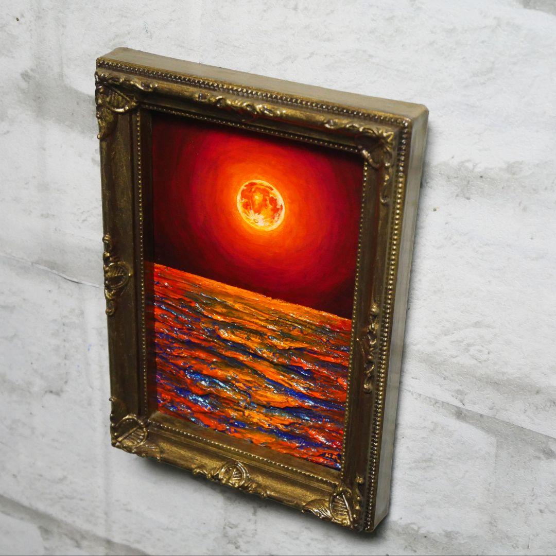 油絵 油彩 油彩画 絵 絵画 ミニ絵画【神秘的な夜】