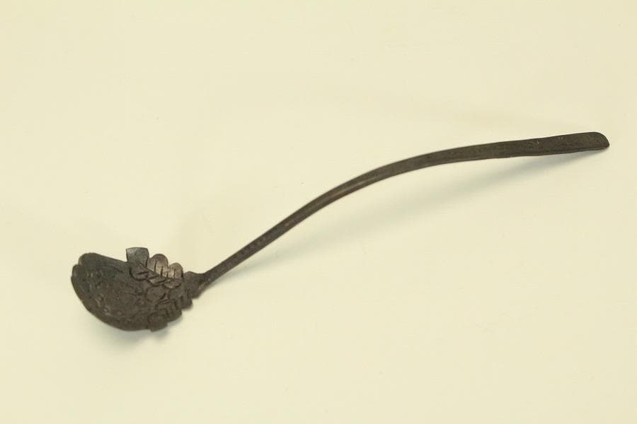 文房具 朱泥 魚紋 筆洗 匙 台付(LC981)