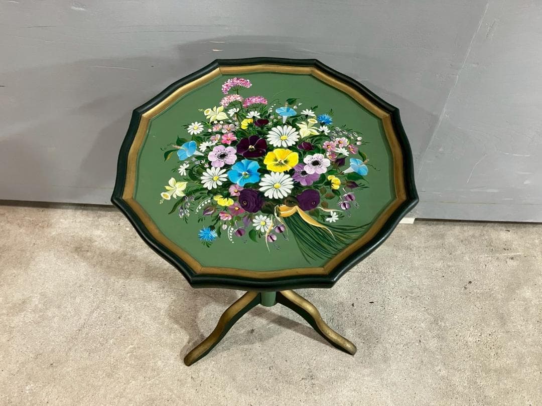 トールペイント サイドテーブル ナイトテーブル ワインテーブル 花台 RW85