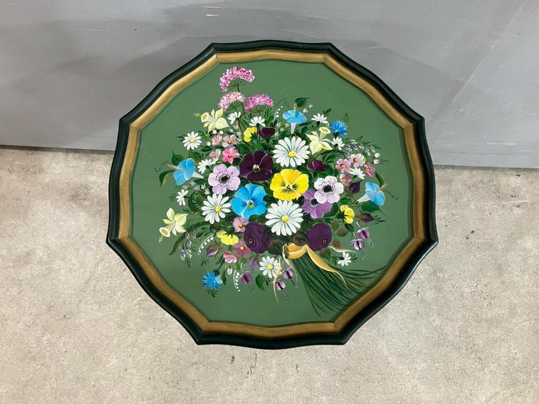 トールペイント サイドテーブル ナイトテーブル ワインテーブル 花台 RW85