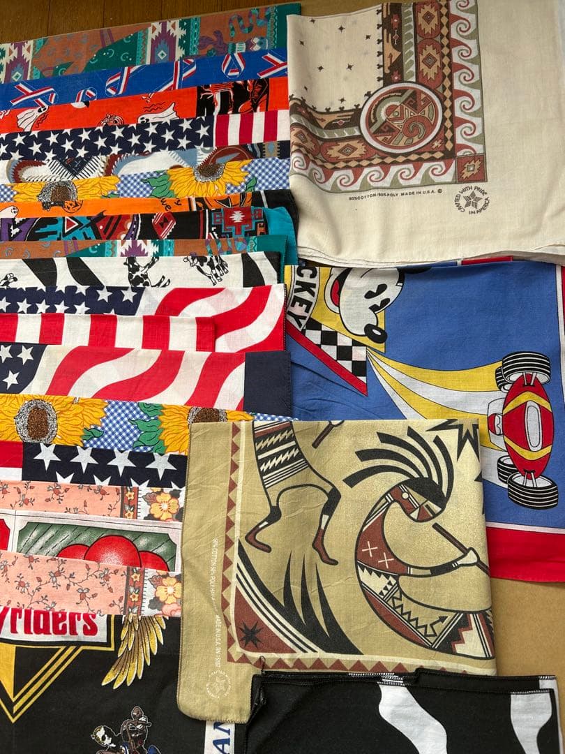 80s 90s アメリカ製バンダナ 40枚セット F B