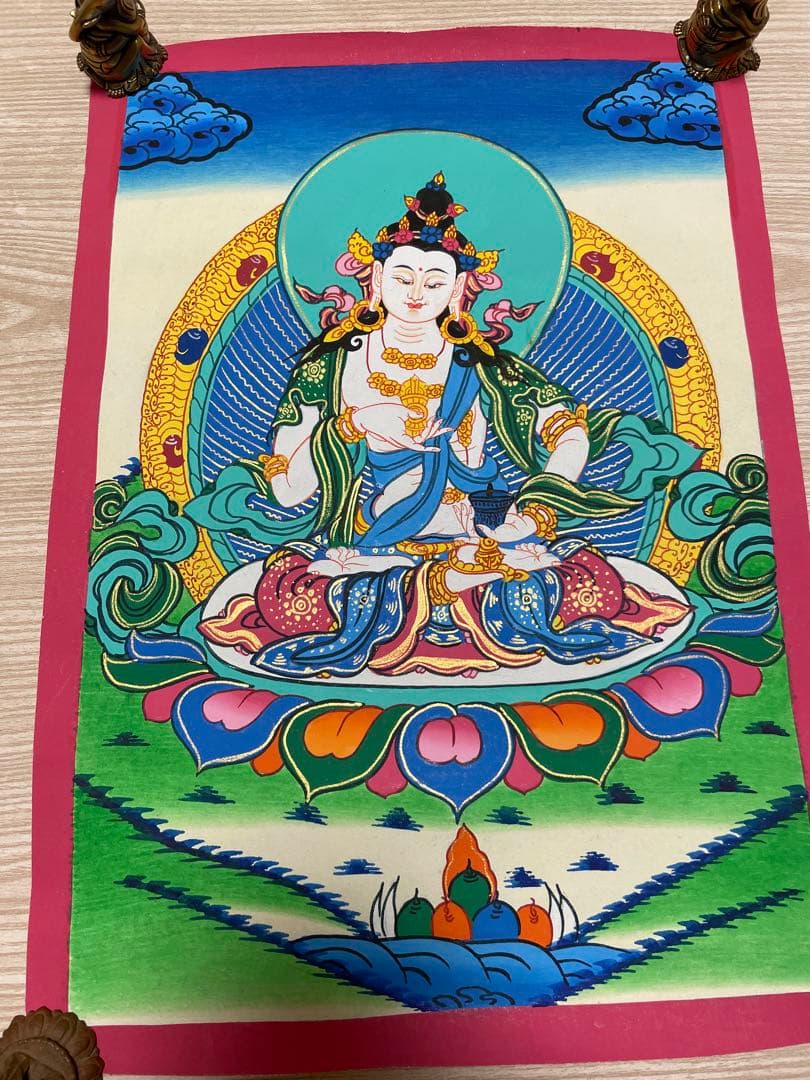 《 チベット密教　1点物 》 手描き　曼荼羅　バジュラサットヴァ　仏教　密教