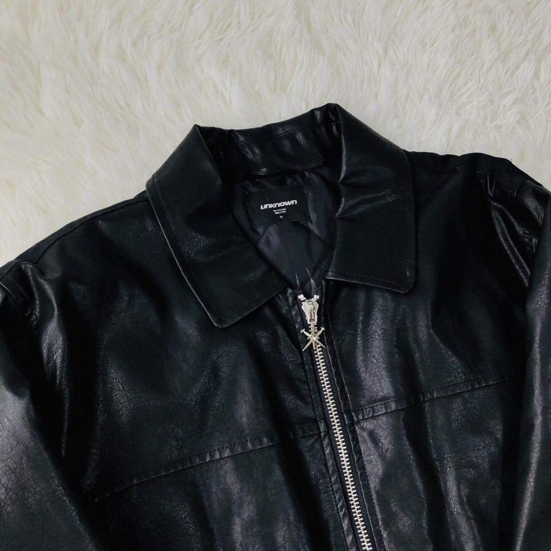 unknown ライダース スカル柄 ライトストーン XL ジャケット メンズ