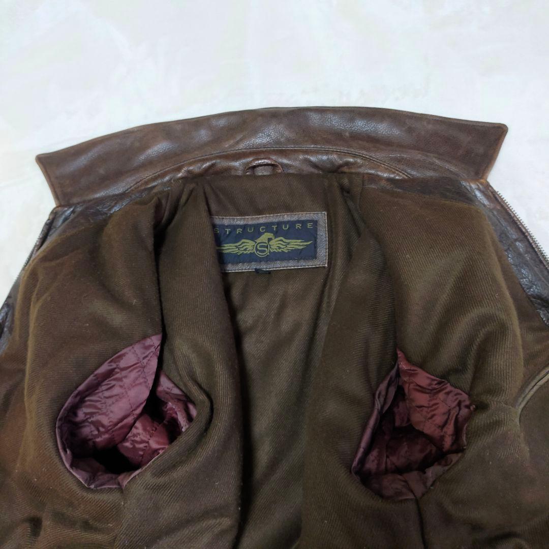 90S　短丈　L〜XL程度　本革　レザージャケット　カーコート