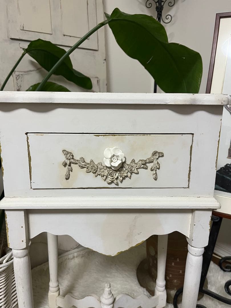 フランス　サイドテーブル　コンソール　シャビー　ブロカント