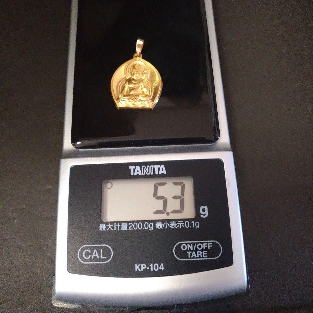 K18。K24。虚空蔵菩薩。18金。純金。ペンダント。仏像。仏教。中古。5.3g