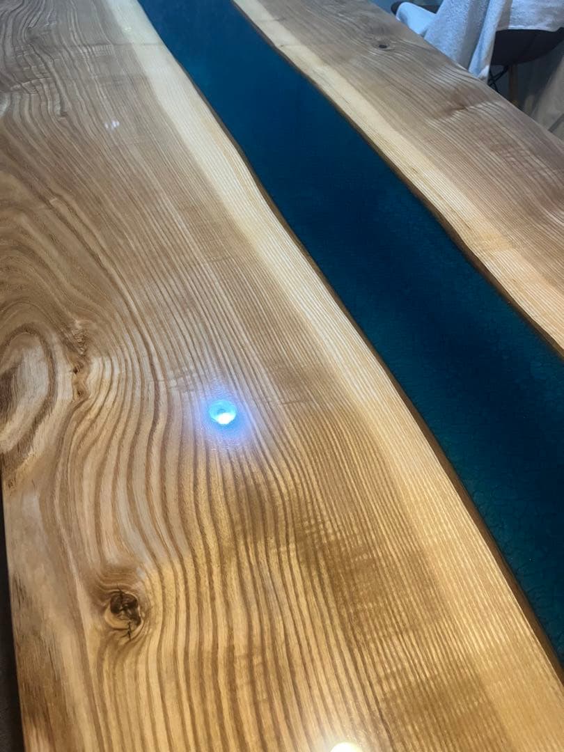 レジンテーブル　タモ　1710×700×30